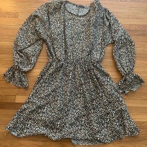 Zara Brown & Black Patterned Mini Dress